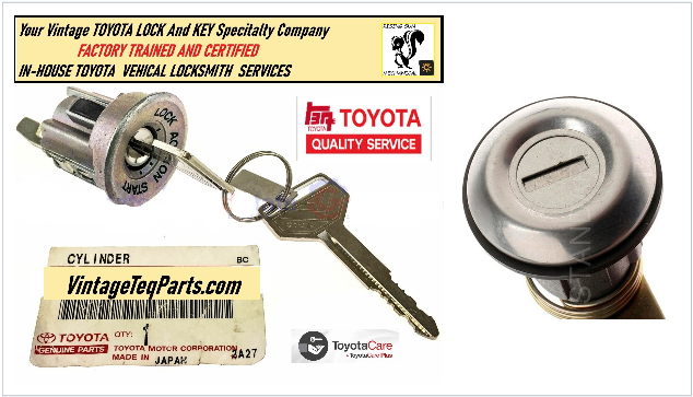20 Piece Early Flip Down Fuel Door Application KIT FJ40  Cylinder & Key  Lock Set  69005-69086   /   69005-69057  Includes Rear Ambulance Door Lock Also NOW INCLUDES OEM SPARE TIRE PAD LOCK TOO !  Limited Quantity Unicorns In-Stock Fits 1/75-12/78