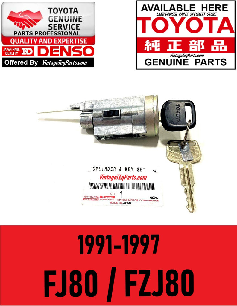 Ignition Lock Cylinder Key Set OEM GENUINE TOYOTA   Fits 1991-1997  FJ80 / FZJ80