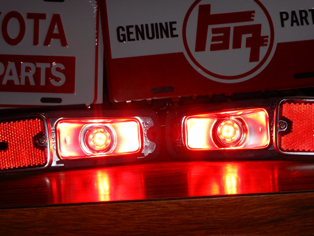 Rear LED Set of RED KOITO TOYOTA OEM Parts SIDE Marker LED Bulbs Equipped   FJ40 LH  & RH  Lights Lamps Fits 10/69 -9/77