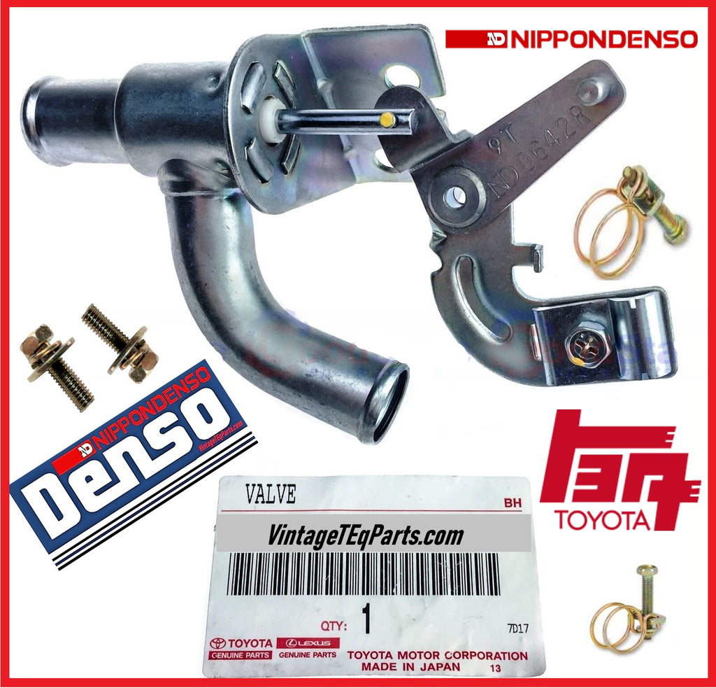 Genuine OEM NipponDenso TOYOTA Land Cruiser Valve Assy. Heater Water Control  Install KIT  Fits:  9/73-10/85  FJ40  FJ45  FJ43  ( Includes OEM Clamps ,  Mounting Hardware and Rubber Hose Too !  )