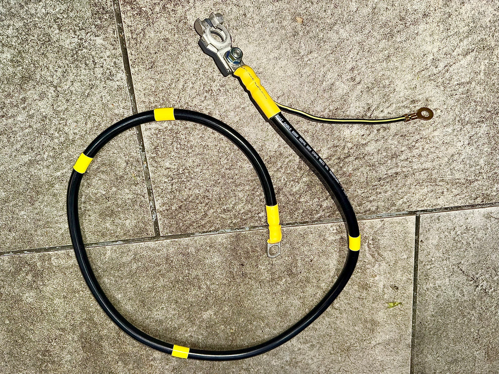 NEGATIVE (  N- ) BATTERY to GROUND CABLE ( EARTH ) Part #  90982-02207 / 90982-90A62  Fits : BJ60  FJ60  FJ62 HJ60  8/80 - 1990