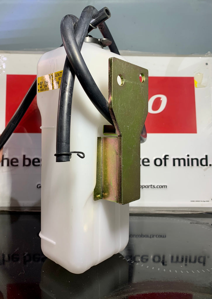 Genuine NIPPONDENSO  / DENSO OEM Japan Cold Spec / SNOW VERSION Cooling System Overflow Bottle & Hose Kit Comes w/ Drop-Down Style Yellow Zinc Gold Plated Mounting Bracket Part # 16480-41140