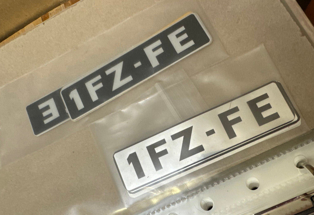 1FZ-FE ENGINE NAME PLATE No. 1  DECAL EMBLEM BADGE Cylinder Head Valve Cover SNOW VERSION Package / SIBERIA-SPEC.   Part # 11291-66020