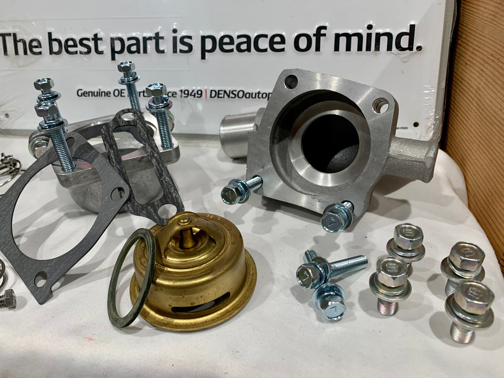 UPDATED NEW 6pc KIT  Thermostat Housing PLUG & PLAY Violet Silver Zinc Plated Salt Spray Rating Thermostat Housing ALL JAPAN Spec. JIS DOUBLE SEMS BOLTS Hardware Mounting KIT  F1.5 2F 3F CARB. 3FE 1972 -1990 FJ40 FJ60 FJ55 FJ43 FJ62 FJ80