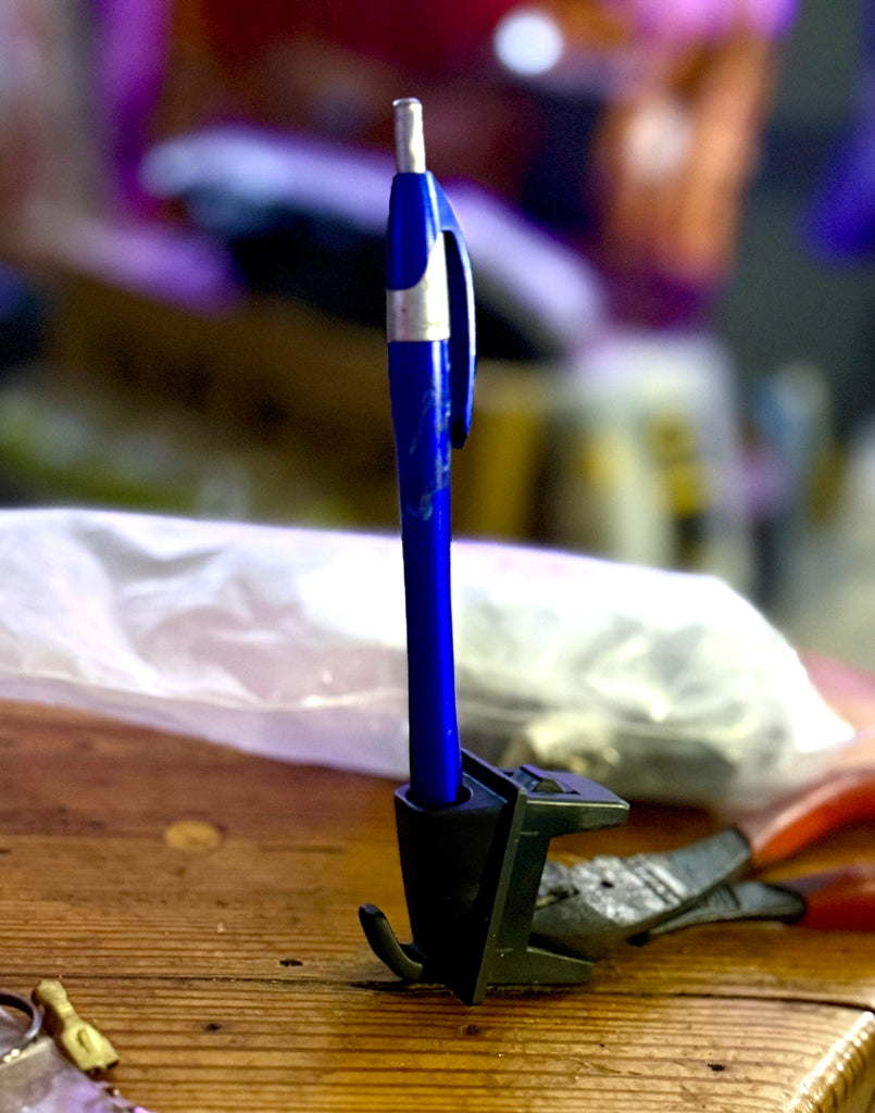 OEM Genuine Toyota Japan Spec. Stylus /  #2 Pencil / #2 Ink Pen Holder w/ Utility Hook Provision FJ62 FJ80 FZJ80 70 Series. ( NOTE : Tall & Skinny Vertical Switch Knock-Out Size-Spec. )