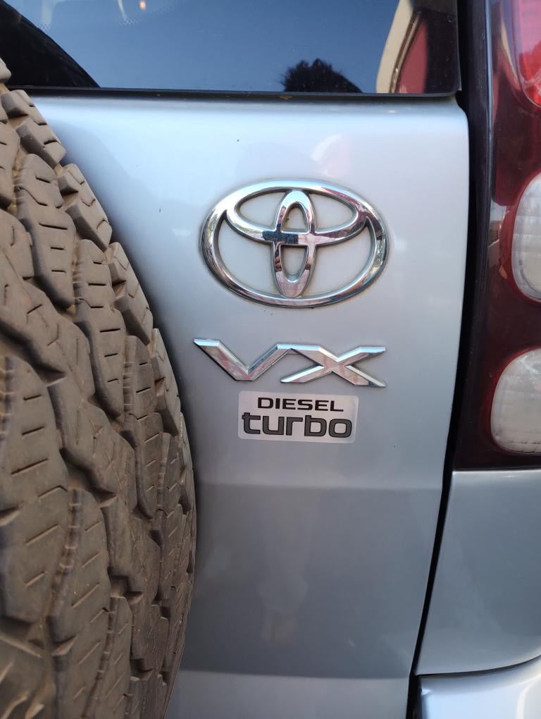 NOS OEM Genuine Toyota  ( Chrome Foil Heavy Duty Type ) TURBODIESEL Decal Toyota Emblem BADGE  JDM Land Cruiser DIESEL TURBO