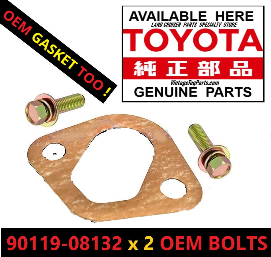 OEM TOYOTA Comes with qty x 2pcs NOS OEM MOUNTING BOLTS 90119-081Parts Mechanical Fuel Pump 23100-61011 Fits 10/73 - 9/77 FJ40 Land Cruiser     Comes with ALL OEM Gaskets OEM BOLTS and Mounting hardware too !