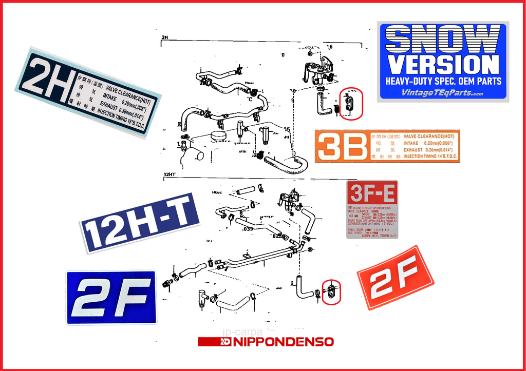 Genuine NipponDenso NON-USA OEM MADE IN JAPAN  Land Cruiser Firewall 60 Series Heater Control Valve Tubes Updated Grommet