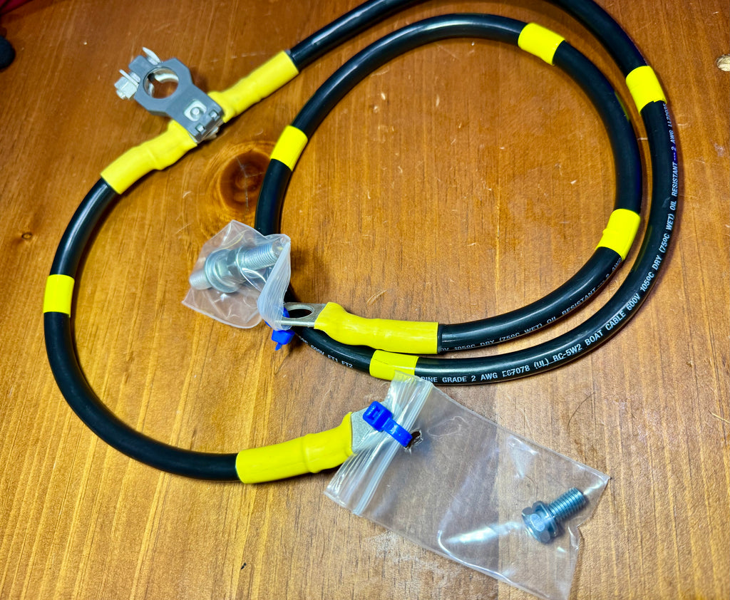 NEGATIVE (  N- ) BATTERY to GROUND CABLE ( EARTH ) Part #  90982-02207 / 90982-90A62  Fits : BJ60  FJ60  FJ62 HJ60  8/80 - 1990