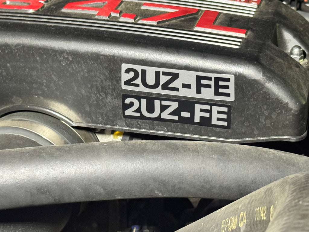 2UZ-FE 4.7L ENGINE NAME PLATE No.1  Cylinder Head Valve Cover Decal Emblem Badge LEXUS LX470 / Land Cruiser UZJ100 4Runner Tundra Sequoia