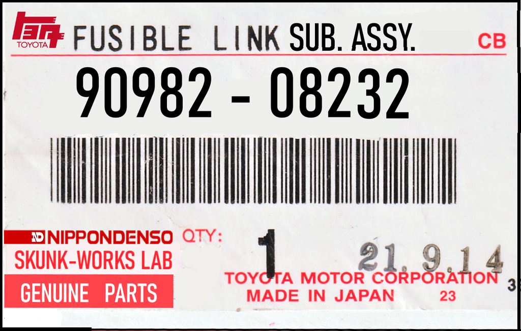 BJ70 LJ70 LJ71 BJ75 BJ73 BJ74 70 Series NEW Fusible LINK Links 100% OEM TOYOTA Parts NON-USA and CANADA Spec.  Part # 90982-08232