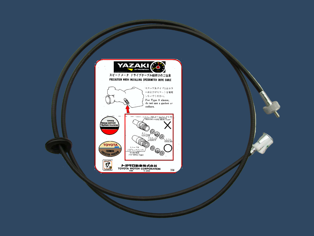 Genuine YAZAKI OEM Toyota CABLE ASSY, SPEEDOMETER DRIVE , NO.1    1973-1984 FJ40, FJ43, BJ42, HJ47 3-Speed , 4-Speed,  5-speed J30 H55F , H41 , H42
