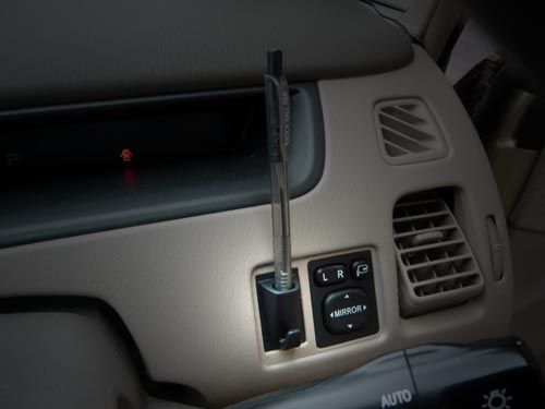 OEM Genuine Toyota Japan Spec. Part Stylus /  #2 Pencil / #2 Ink Pen Holder w/ Utility Hook Provision FJ62 FJ80 FZJ80 70 Series. ( NOTE : Tall & Skinny Vertical Switch Knock-Out Size-Spec. )