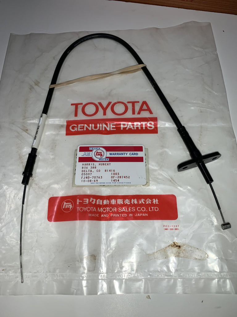 NOS OEM TOYOTA Early F Engine F1.5  PHISH / FISH EYE Style Accelerator Cable Assy. 78180-60021  Fits 1968-9/73