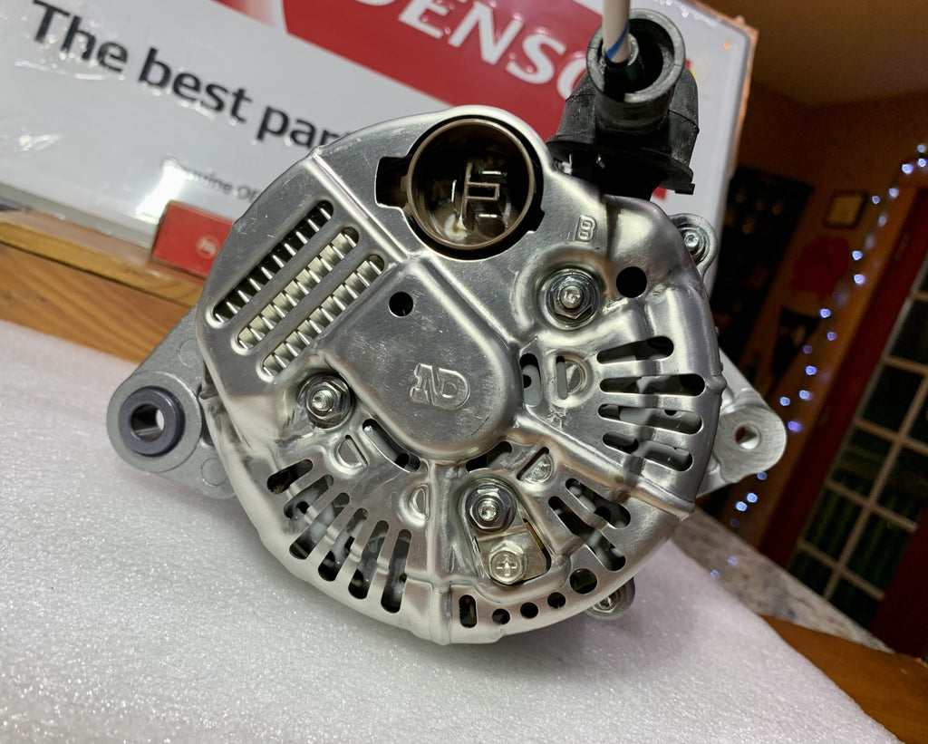 GENUINE NipponDenso / DENSO 90A amp 12V Alternator Comes With B+ OEM RING Terminal Rubber DENSO Boot and Pigtail , Also Special HEX NUT Fits  1/90-7/92  FJ80  3FE  Part # Part # 27060-61100