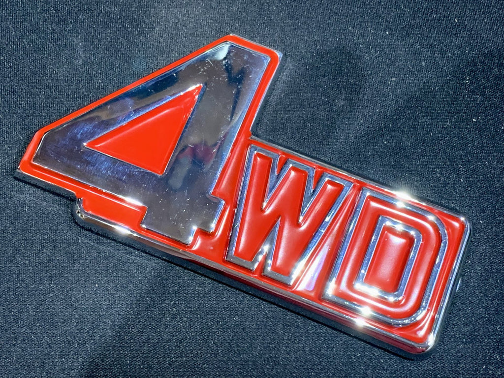 RED / CHROME 4WD Badge Emblem Rear FJ60 FJ62