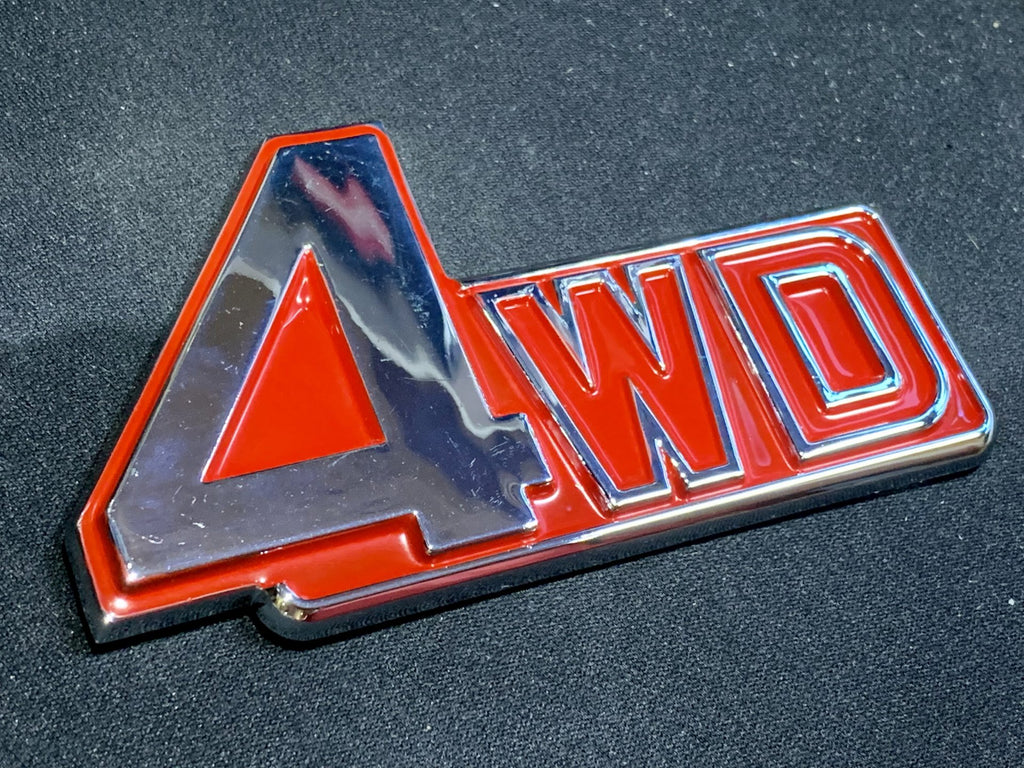 RED / CHROME 4WD Badge Emblem Rear FJ60 FJ62