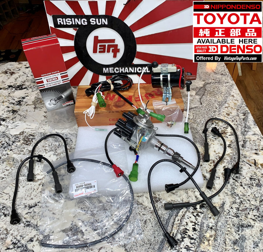 2F  /  3F  Carb. Engines Complete ALL OEM Parts PLUG & PLAY Ignition System Kit Distributer Assy , Coil w/ Bracket , SKUNK-WORKS made Sub Harness , ALL Water Proof Connector Plugs , Updated Dizzy Clamp and NOS Special Bolt Part # 19270-60010