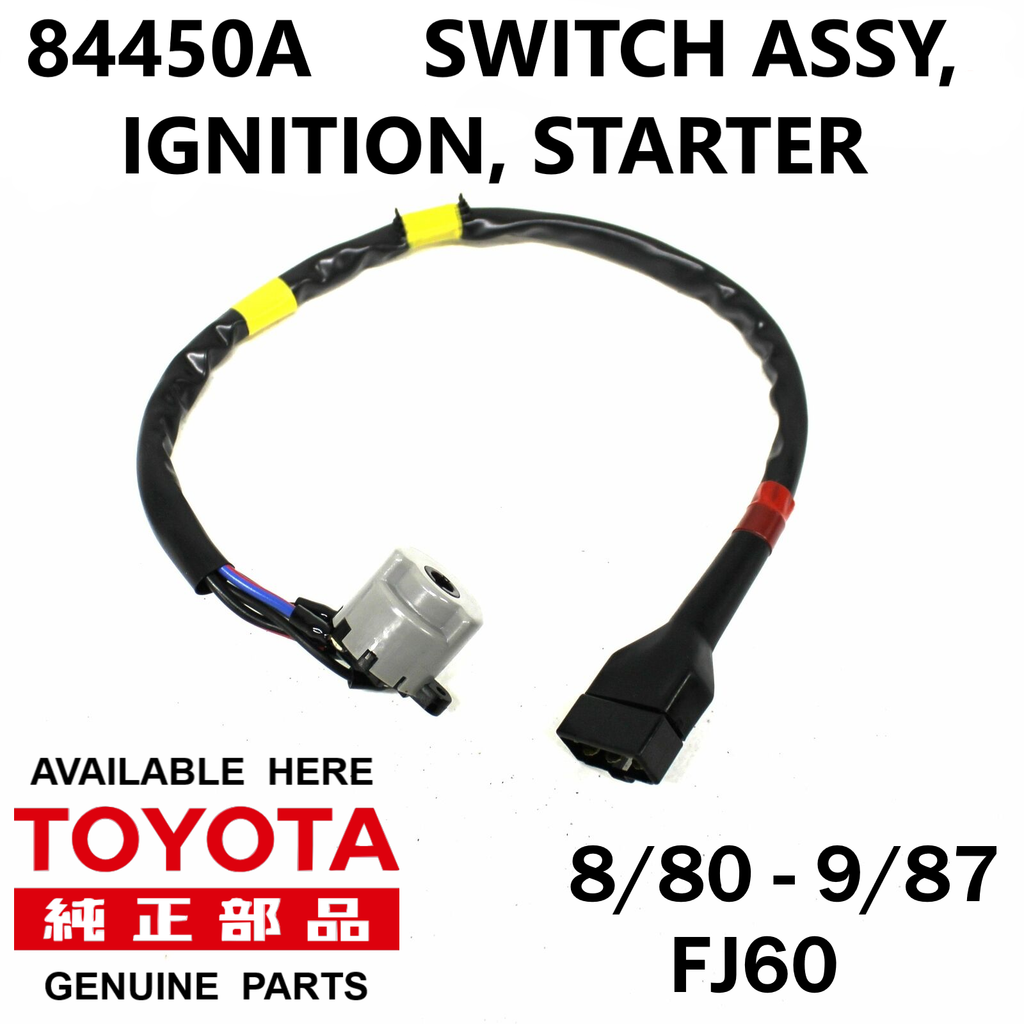 FJ60 OEM Toyota Genuine Parts Ignition Switch Key Lock Column Type Fits 8/80 - 9/87 BJ60, HJ60, FJ60  DIRECT INTERCHANGE 84450-60100