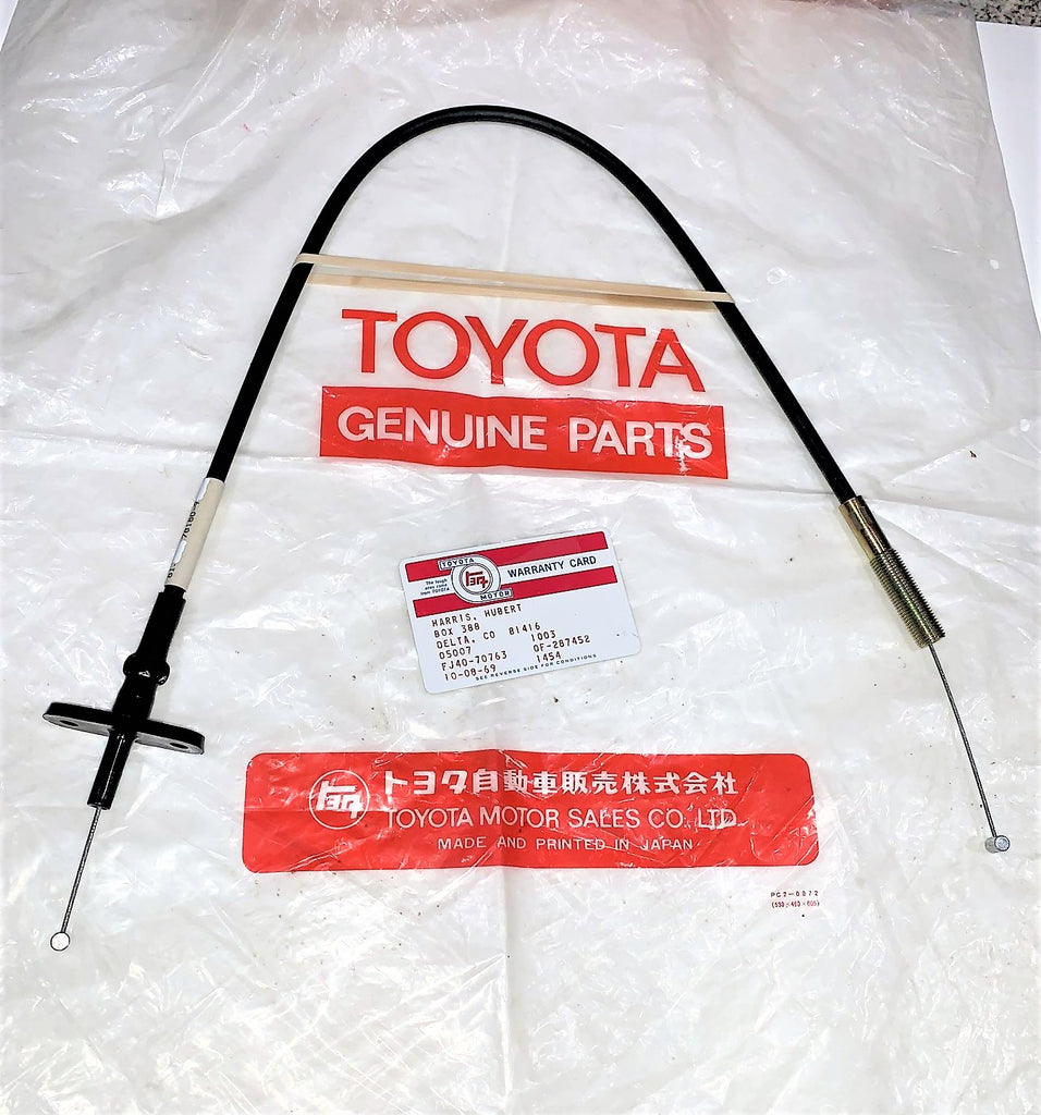 NOS OEM TOYOTA Early F Engine F1.5  DOUBLE Barrel Stops  Style Accelerator Cable Assy. 78180-90858 / 78180-90859  Fits 1968-9/73