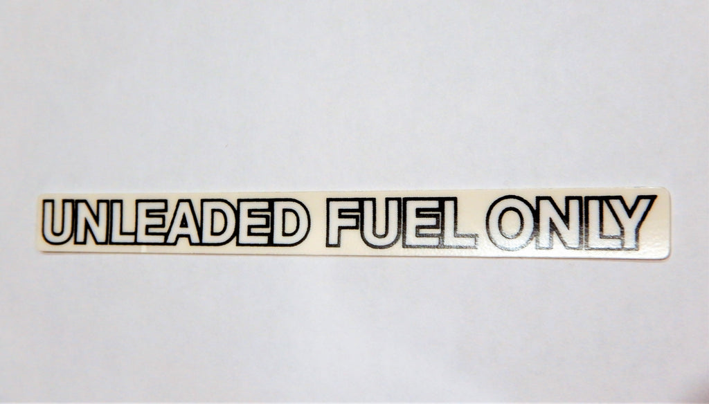 UNLEADED FUEL ONLY GAS DOOR Decal ( Strip)  Toyota  Label  F 1.5 , 2F , 3FE  , 1FZ-FE FJ40 ,FJ43 ,  FJ45,  FJ55 , FJ60, FJ62 , FJ80