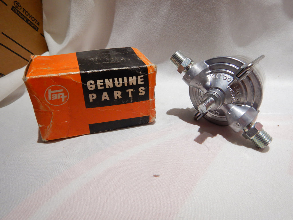 NOS OEM TOYOTA Glass Bowl  Fuel Filter , Spring , Top Cover , Retainer , both New Seals and orings too , fits Early  FJ25 , FJ40  1956- 1967 & Later some modles