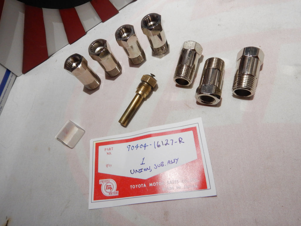 SOLID BRASS TOYOTA Cylinder Head Coolant Temperature Sensor UNION Nut  90404-16127 , Fits 1956-12/74  F Engines  FJ40 , FJ55 , FJ45,