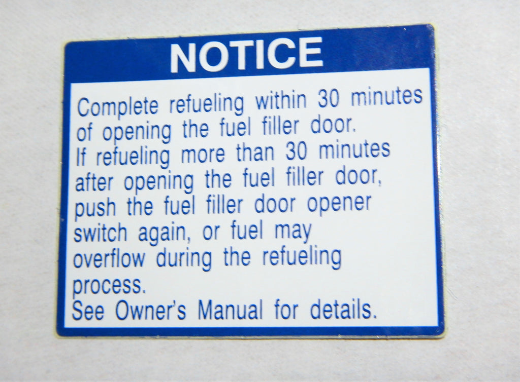 Fuel Notice Refueling Fuel Door TOYOTA Decal Lable FJ80- Later 1FZ-FE  3FE  2UZ-FE