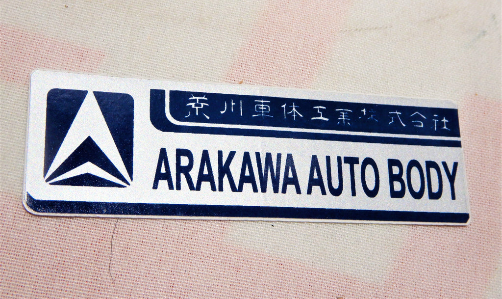 ARAKAWA  AUTO  BODY Decal Toyota Plate  Label  JDM / USa spec. FJ40 , FJ45,  FJ55 BJ40, BJ42 , HJ60 , HJ62 , HJ47 , HJ45 , FJ80   HZJ80