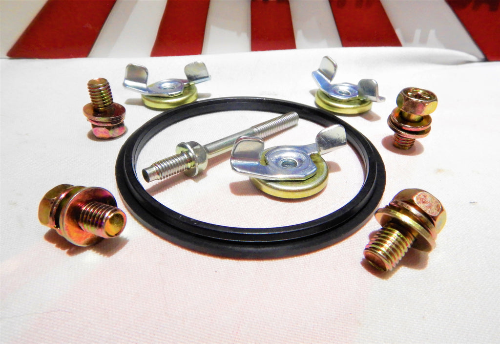 Its Time To Saddle Up Your Unicorn with a ALL OEM Parts BLING  KIT NOW TOYOTA Genuine Parts 2F Engine Air Cleaner Box. Horn Gasket Seal Gold Zinc Wing Nut Grommet Seals, Carburetor Threaded Stud qty x 4  Bolts Car Show Dress Up Kit FJ40 FJ55 FJ60