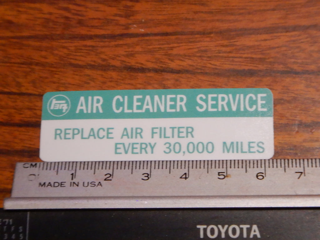 TEq AIR CLEANER SERVICE Decal Toyota Plate  Label  JDM FJ40 , FJ45,  FJ55 BJ40, BJ42 , HJ60 , HJ62 , HJ47 , HJ45 , FJ80   HZJ80