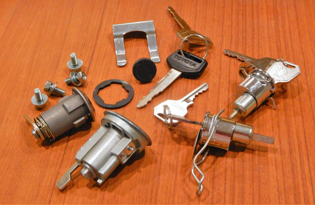 13pc Complete Vehicle Lock and Key Cylinder Set 69505-60010-R  Fits 9/72 - 1/75 FJ40 VLS Hard Top 100% Toyota Genuine Parts