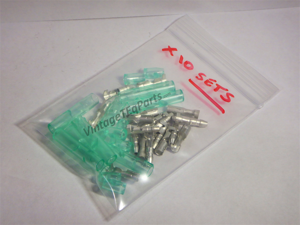 OEM TOYOTA GENUINE Parts YAZAKI JAPAN Spec. GREEN TINT SHEATHS TIN Plated Marine Grade SOLID Brass terminals Terminal  Bullet Connectors Connector 10 pack KIT