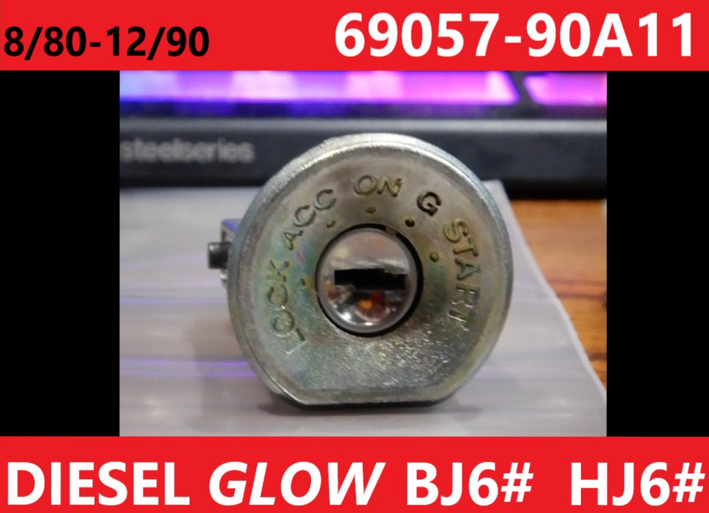 NOS  69057-90A11  ( HAS GLOW ) DIESEL GLOW Ignition Lock Cylinder OEM TOYOTA PART HJ60 HJ61  HJ62  FJ60 BJ60 HJ60 ( YES HAS  GLOW  !  )  Fits 1980-1990