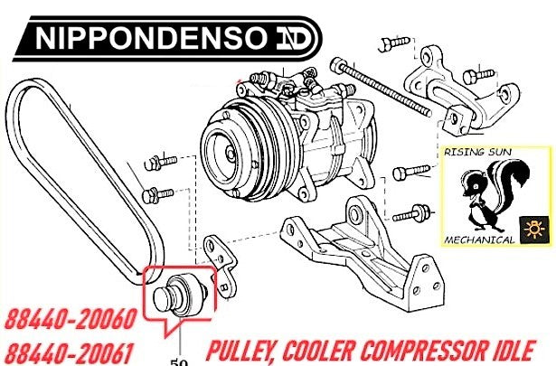 NEW A/C PULLEY, COOLER COMPRESSOR IDLE , 88440-20060 / 88440-20061 100% Toyota Genuine Parts SKUNK-WORKS Design and Engineering make it ALIVE AGAIN !  AC Air Idler