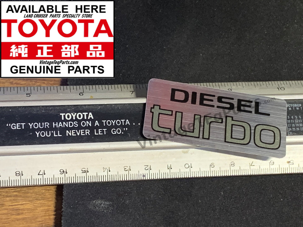 NOS OEM Genuine Toyota  ( Chrome Foil Heavy Duty Type ) TURBODIESEL Decal Toyota Emblem BADGE  JDM Land Cruiser DIESEL TURBO